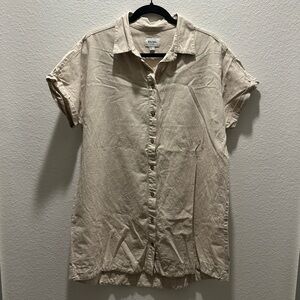 Rhythm Linen Blend Shirt Dress - Women’s S - Tan